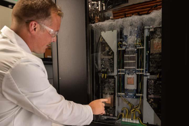 Employee working on a machine